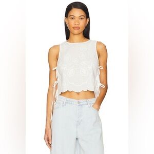 Free People Faded Gardens Tank White Medium